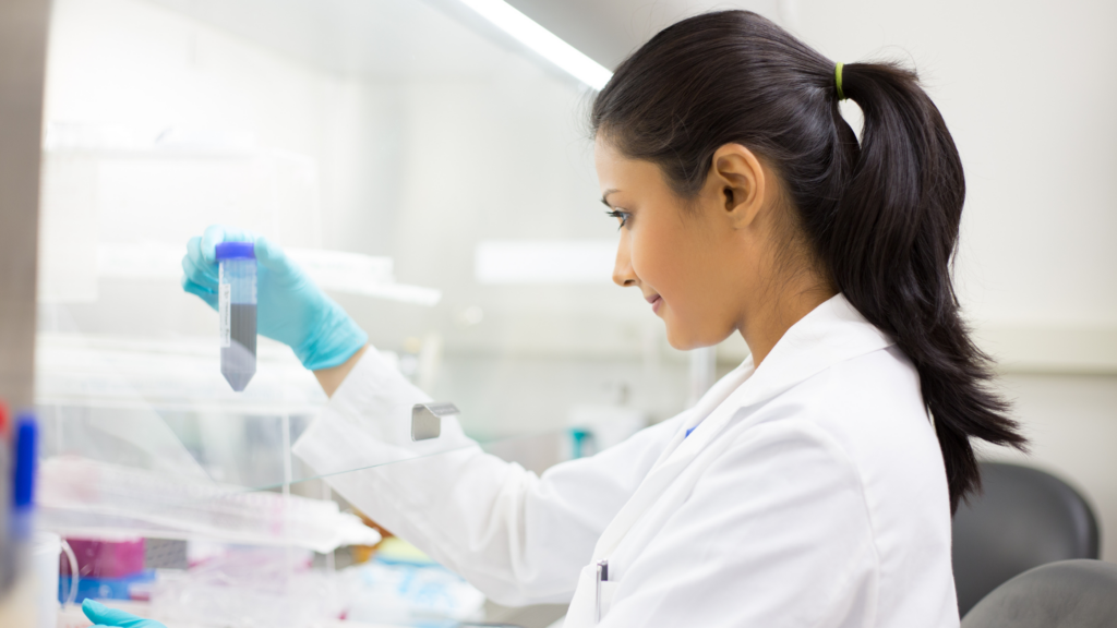 This photo shows a Medical Laboratory Professional.