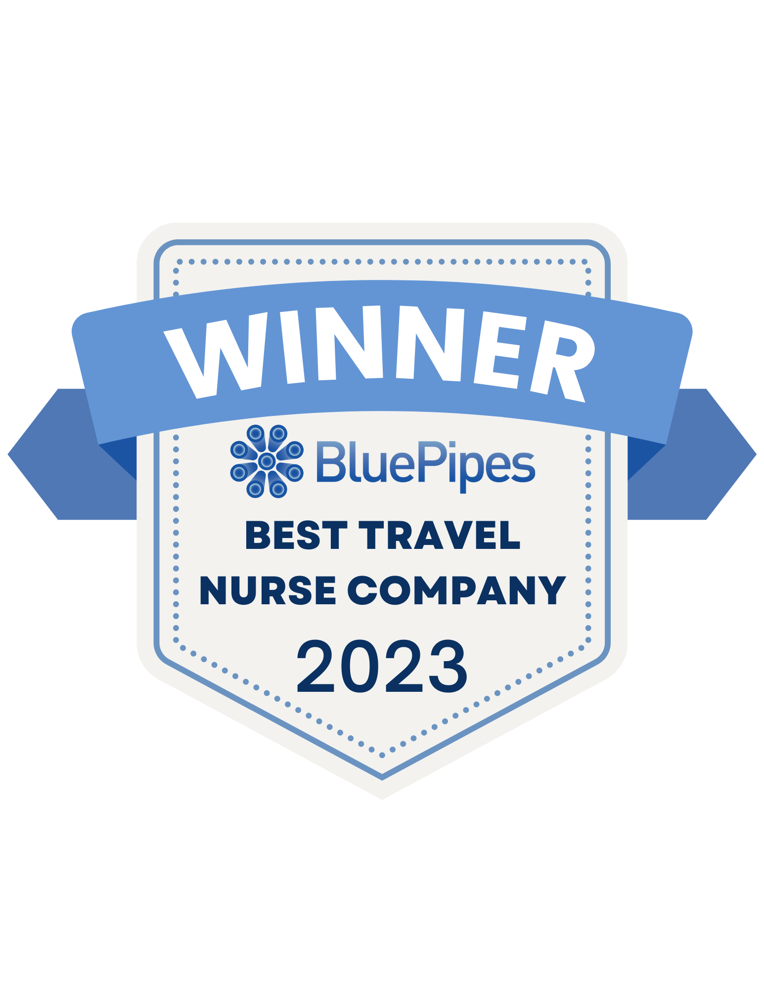 BluePipes 2023 Best Travel Nurse Company Badge (8.5 × 11 in) (1)