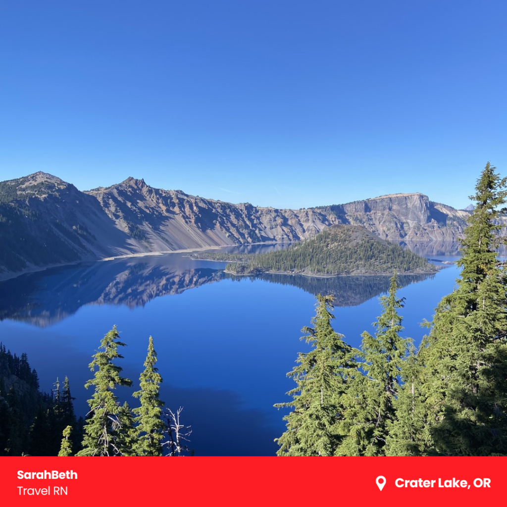 Crater Lake, OR photo by travel nurse SarahBeth