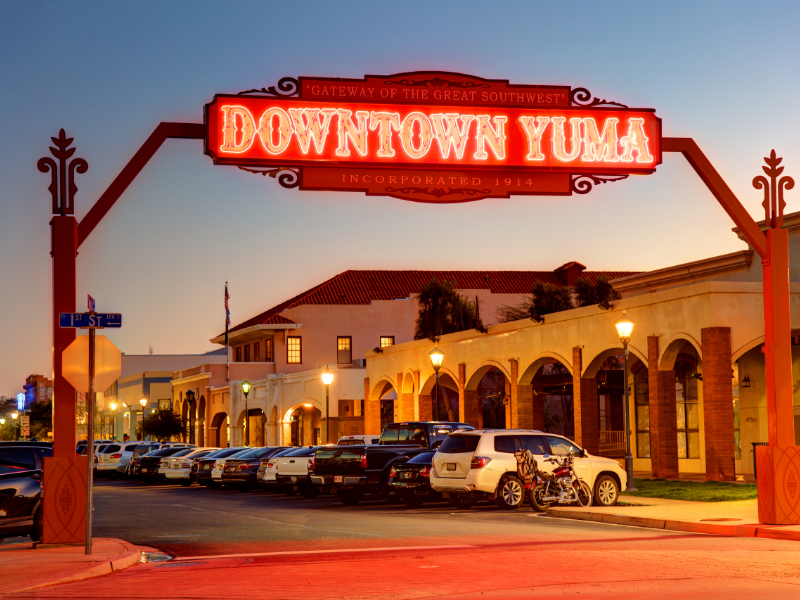 Photo shows downtown Yuma, Arizona.