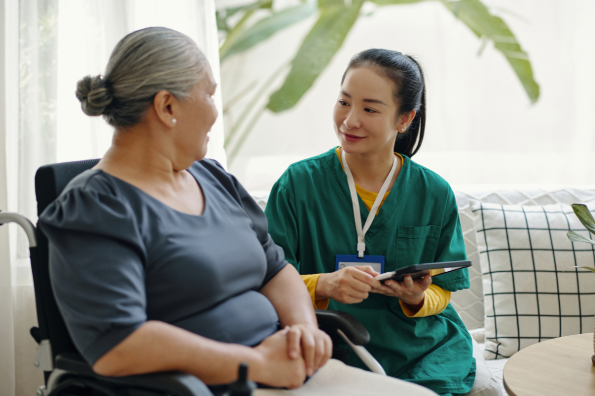 Your paragraph text (4) nurse with patient